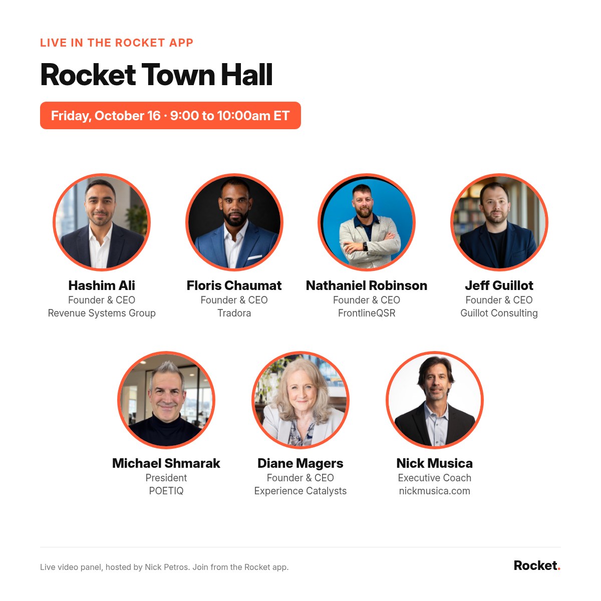Hashim Ali, Floris Chaumat, Nathaniel Robinson, Jeff Guillot, Michael Shmarak, Diane Magers and Nick Musica